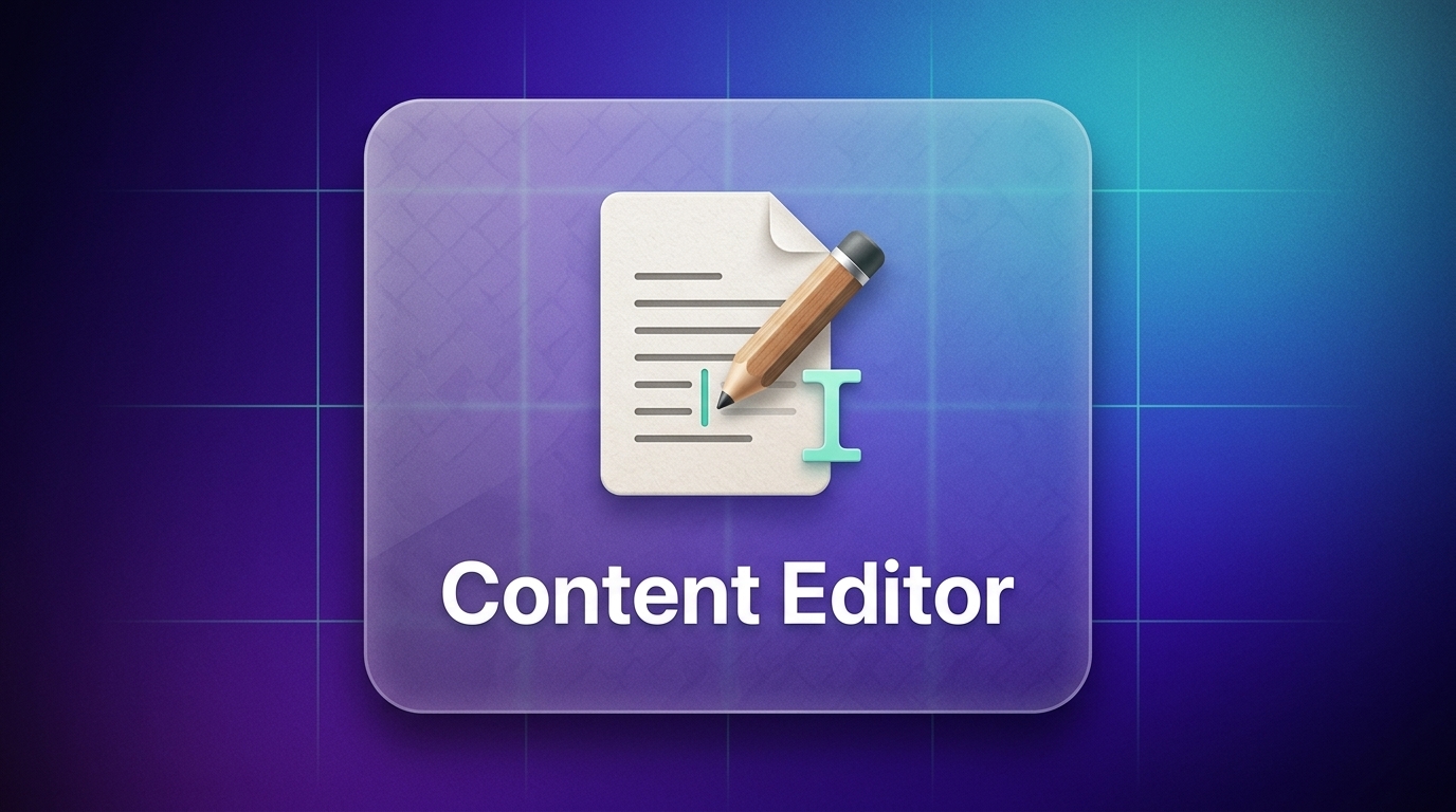 Fiddyscript tool card: Content Editor