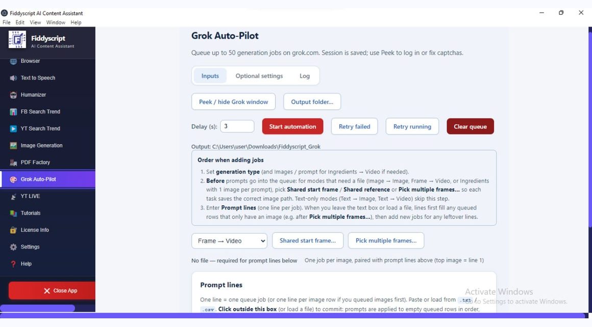 Fiddyscript PDF Factory Workflow workflow screenshot